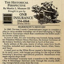1998 "The Historical Perspective" column about William Henry Harrison