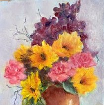 Sunflowers And Roses