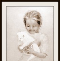 Amish Child With Kitten