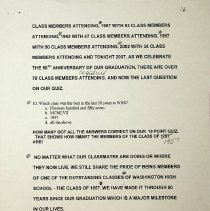 50 year reunion of Washington High School class of 1957