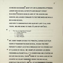 50 year reunion of Washington High School class of 1957