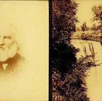 Ambrotype photos of a man & a waterfalls (ca. 1870-1880)