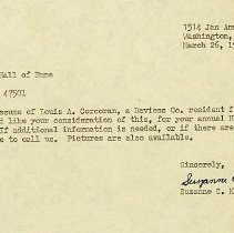 Nomination of Louis Corcoran to Daviess County Hall of Fame (1984)