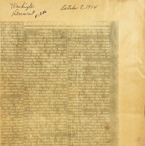 October 8, 1914 newspaper article about Cumback