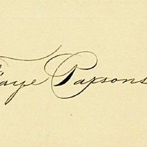 Faye Parsons' calling card (ca. 1930-1935)