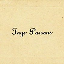 Faye Parsons' calling card (ca. 1930)