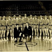 1966-1967 Hatchet boys basketball team and coaches