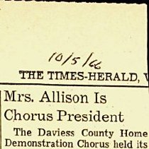 1966 article about meeting of the Daviess County Home Demonstration Chorus
