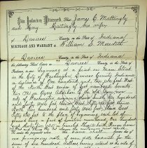 1882 mortgage given by Mr. & Mrs. James and Mary Mattingly