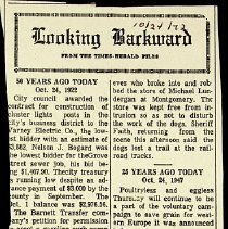 1972 newspaper article "Looking Backward 50 & 25 years"