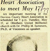 1977 article announcing Heart Association meeting