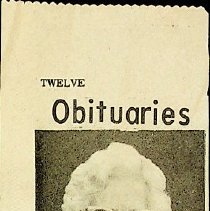 Newspaper obituary of Eva (McBride) Snider (1883-1984)