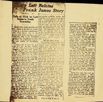 Article about Frank James staying in Daviess County in 1879 (ca. 1939)