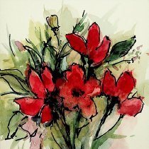 Greeting cards with June Littell paintings of flowers (ca. 2011)