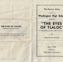 "The Eyes Of Tlaloc," senior class play at Washington High School (1936)