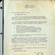 1961 letter from Ernest L. Myers to members of the WHS class of 1921
