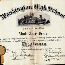 Viola Jane Bruce's childhood & high school memorabilia