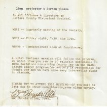 1966 memo from Brooks Allen about quarterly meeting of DCHS