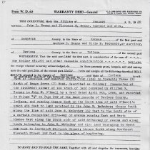 1939 deed transferring the McCafferty House to John Evans & Dicie Dicanio