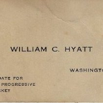 William C. Hyatt's political card for Sheriff of Daviess County (ca. 1910-1
