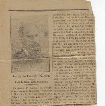 Obituary of Benjamin Franklin Kilgore (1844-1898)