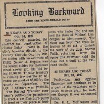 October 24, 1972 "Looking Backward" 50 & 25 years newspaper column