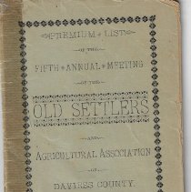 1890 Fifth Annual Meeting of the Old Settlers held in Odon, Indiana