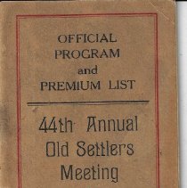1929 44th Annual Meeting of the Old Settlers held in Odon, Indiana