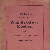 1936 program for Old Settlers Meeting in Odon, Indiana
