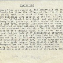 1886 report about Plainville, Indiana