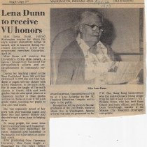 1979 article about Lena Dunn receiving award from Vincennes University