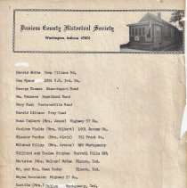 Members in the Daviess County Historical Society (ca. 1970-1975)