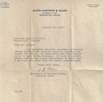 1928 letter from Daviess County Hospital Board to Bogard Township Trustee