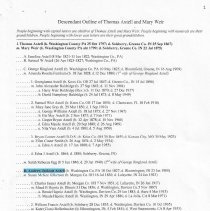 "Descendant Outline of Thomas Axtell and Mary Weir" (2022) by James P. Axte