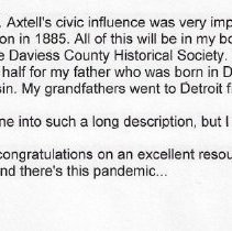 2022 email from James P. Axtell about the Axtell family