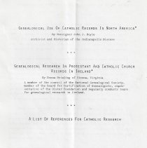 "Genealogical Use Of Catholic Records In North America," (1978)