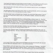 Althea Laakman's 2021 letter about McKinley and Arthur families