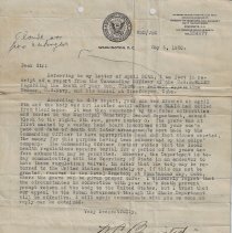 1920 letter from U.S. Navy about death of Seaman Claude L. Palmer
