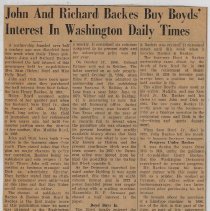 1964 article about the "Washington Daily Times" newspaper