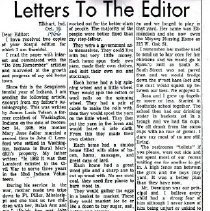 Lula (Tolson) Seibert's 1966 letter to the Editor