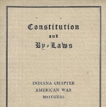 1920 Constitution & By-Laws of the Indiana American War Mothers