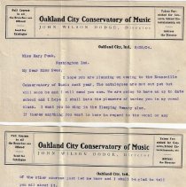 1904 letter to Mary Jayne Peek of Washington