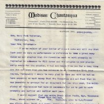 1908 letter to Mary Jayne (Peek) McKernan of Washington