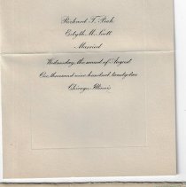 1922 wedding announcement of Richard T. Peek and Edyth M. Scott