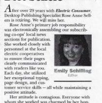 2011 article about the retirement of Rose Anne (Brothers) Sellers