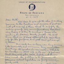 1947 letter to Ruth E. Rodarmel