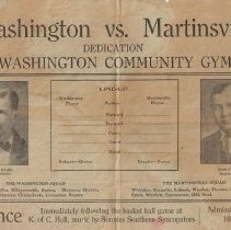1925 dedication program for "The New Gym" at Washington High School