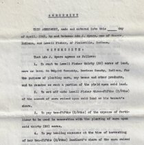 1942 agreement for Lowell Fisher to rent 30 acres from Ada J. Myers