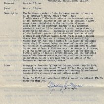 Abstract note about real estate owned by Mary O'Bryan (ca. 1930-1935)