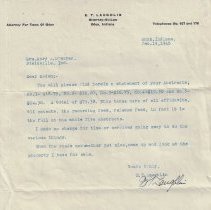 1946 letter to Mary O'Bryan from Edgar T. Laughlin
